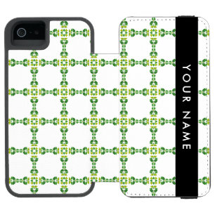 Coque-portefeuille iPhone 5 Incipio Watson™ Motif feuille, Feuilles verts, votre nom