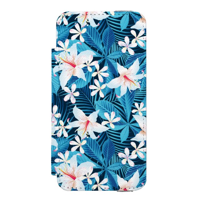 Coque Portefeuille Incipio Pour iPhone Motif floral 2 de ketmie tropicale (Folio Devant)