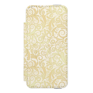 Coque-portefeuille iPhone 5 Incipio Watson™ Motif floral de feuille d'or