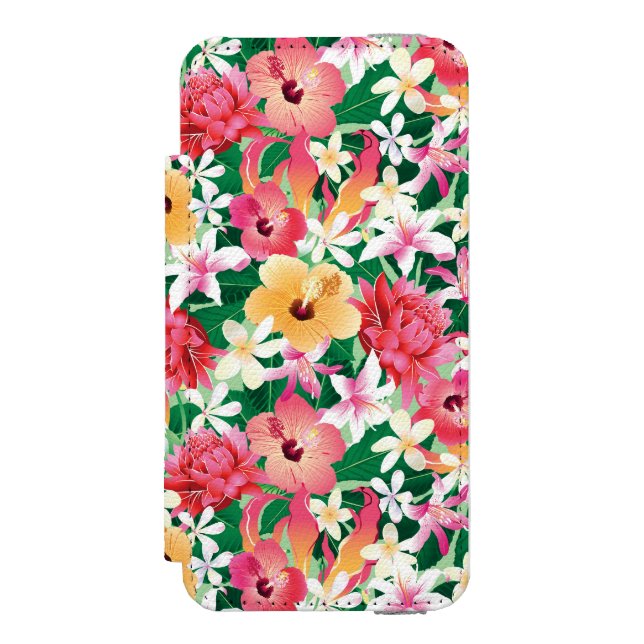 Coque Portefeuille Incipio Pour iPhone Motif floral de ketmie tropicale (Folio Devant)