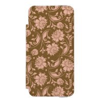 Motif floral de rose et de brun