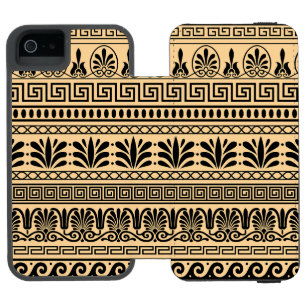 Coque-portefeuille iPhone 5 Incipio Watson™ Motif grec, motif méditerranéen, marron