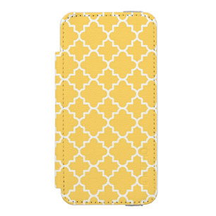 Coque-portefeuille iPhone 5 Incipio Watson™ Motif jaune de Quatrefoil