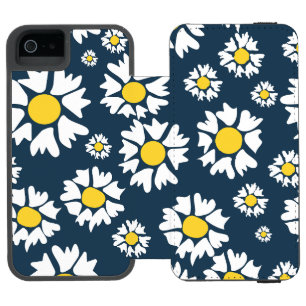 Coque-portefeuille iPhone 5 Incipio Watson™ Motif marguerrier, motif floral, marguerites blanc
