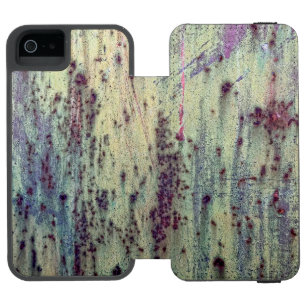 Coque-portefeuille iPhone 5 Incipio Watson™ Motif Métal Rouillé Grunge Jaune & Magenta