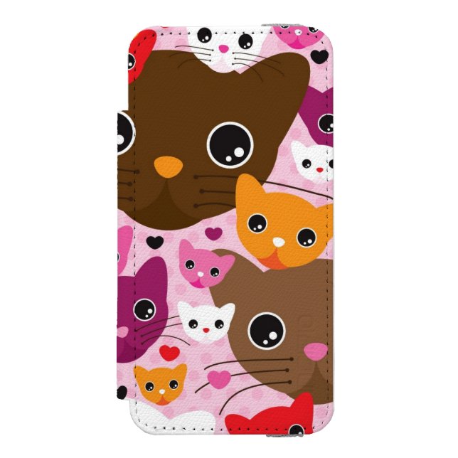 Coque Portefeuille Incipio Pour iPhone motif mignon d'arrière - plan de chat de chaton (Folio Devant)