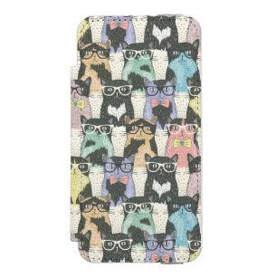 Coque-portefeuille iPhone 5 Incipio Watson™ Motif mignon de chats de hippie