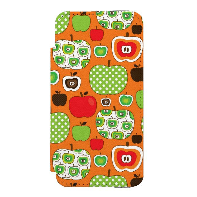 Coque Portefeuille Incipio Pour iPhone Motif mignon d'illustration de pomme (Folio Devant)