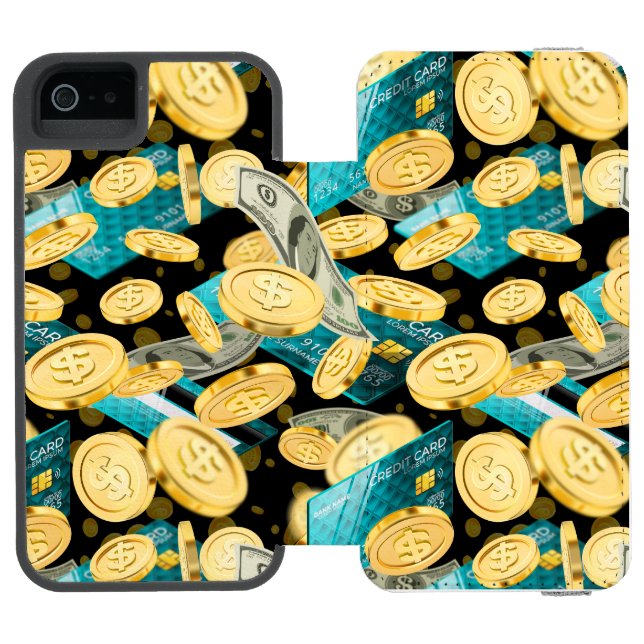 Coque Portefeuille Incipio Pour iPhone Motif monétaire 2 (Folio Ouvert)