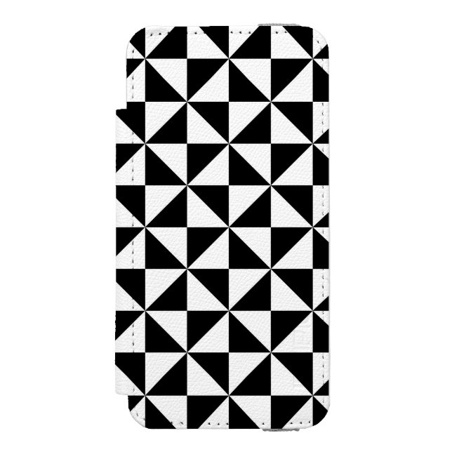Coque Portefeuille Incipio Pour iPhone Motif noir et blanc de triangle (Folio Devant)