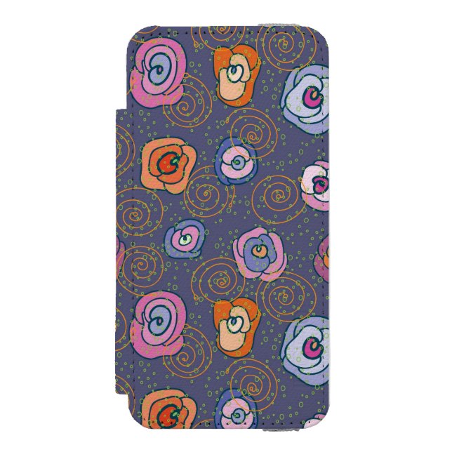 Coque Portefeuille Incipio Pour iPhone Motif rose de champ de résumé (Folio Devant)