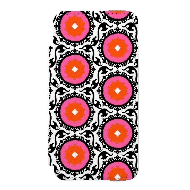Coque Portefeuille Incipio Pour iPhone Motif rose de Suzani (Folio Devant)