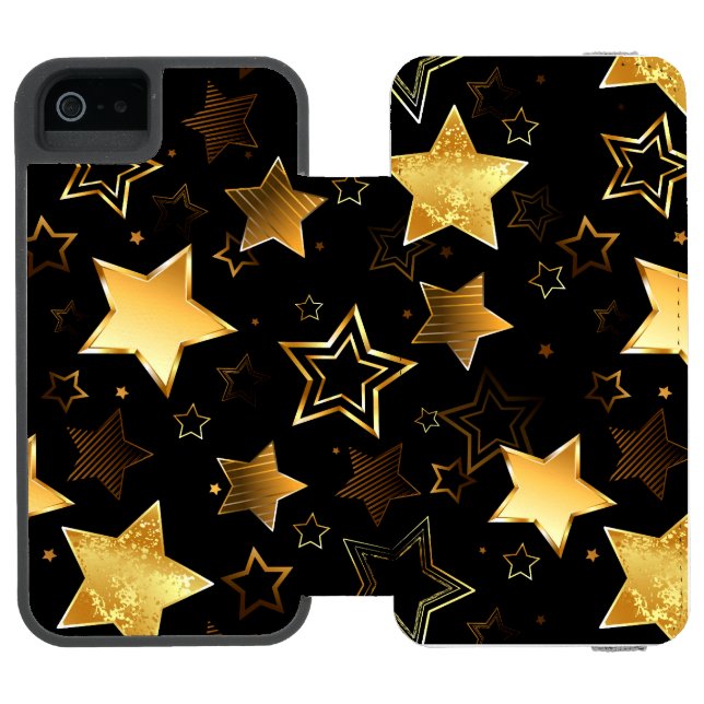 Coque Portefeuille Incipio Pour iPhone Motif sans couture avec étoiles d'or (Folio Ouvert)