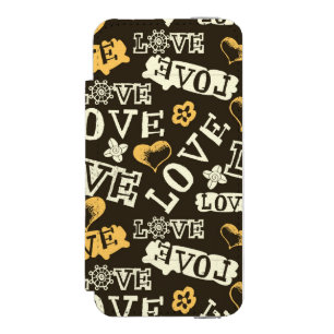 Coque-portefeuille iPhone 5 Incipio Watson™ Motif tiré par la main d'amour
