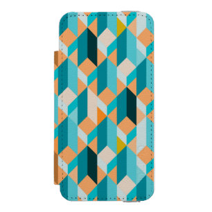 Coque-portefeuille iPhone 5 Incipio Watson™ Motif turquoise et orange de formes