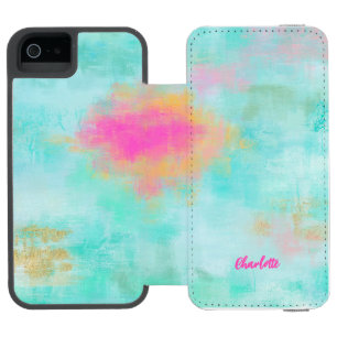 Coque-portefeuille iPhone 5 Incipio Watson™ Ocean Joyride - Blue Turquoise Abstrait Art