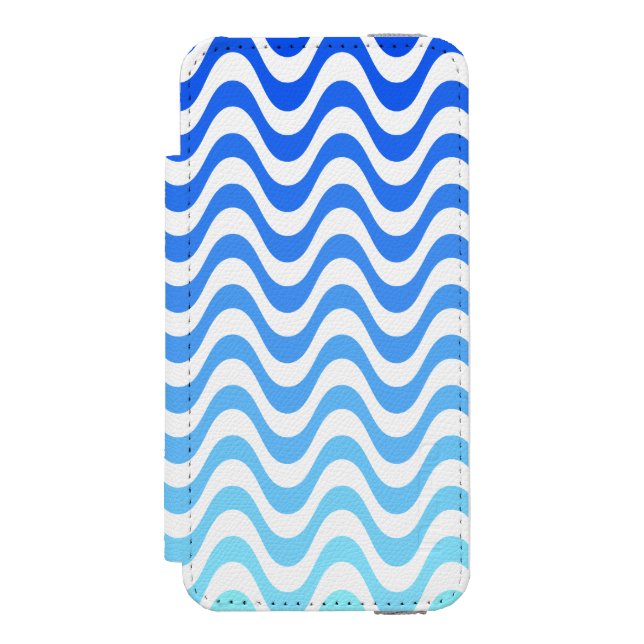 Coque Portefeuille Incipio Pour iPhone Ondes bleues dégradantes (Folio Devant)