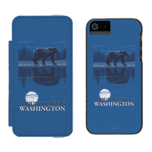 Coque-portefeuille iPhone 5 Incipio Watson™ Ours dans le clair de lune - Baker de bâti,