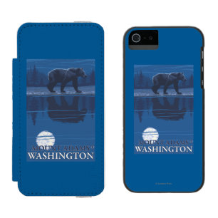 Coque-portefeuille iPhone 5 Incipio Watson™ Ours dans le clair de lune - bâti Adams,