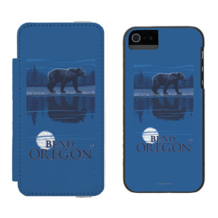 Coque-portefeuille iPhone 5 Incipio Watson™ Ours dans le clair de lune - courbure, Orégon