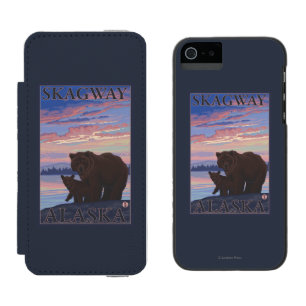 Coque-portefeuille iPhone 5 Incipio Watson™ Ours et CUB - Skagway, Alaska