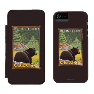 Coque-portefeuille iPhone 5 Incipio Watson™ Ours noir dans la forêt - capot de bâti, Orégon