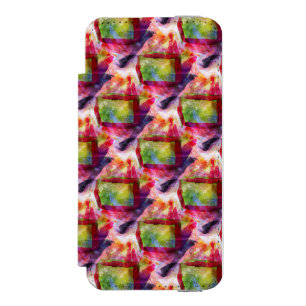 Coque-portefeuille iPhone 5 Incipio Watson™ Papier peint vert et rouge abstrait