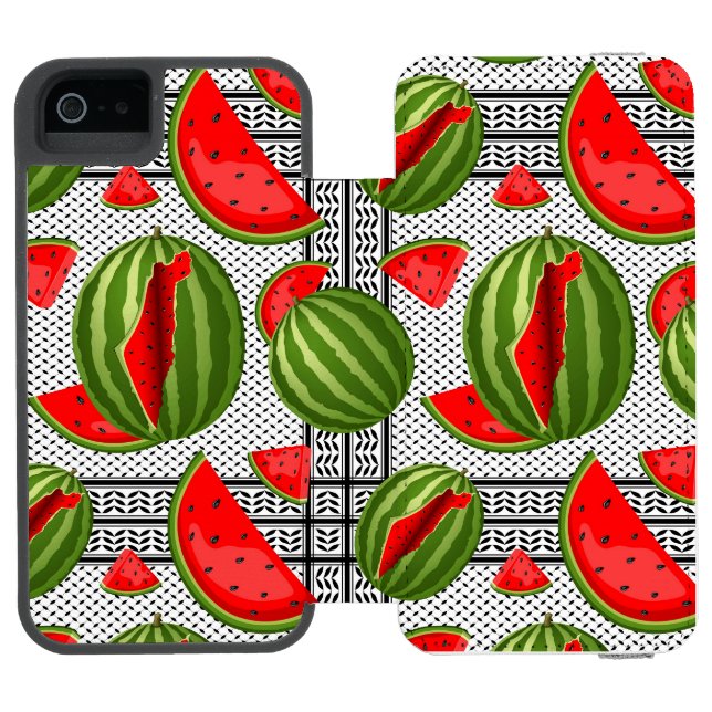 Coque Portefeuille Incipio Pour iPhone Pastèque Palestine - Slice (Folio Ouvert)