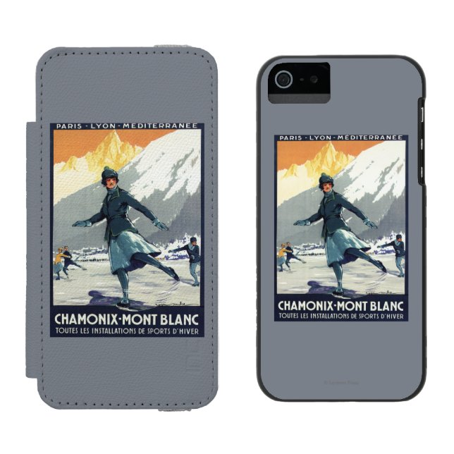 Coque Portefeuille Incipio Pour iPhone Patinage de glace - affiche olympique de promo de (Côté par côté)