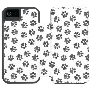 Coque-portefeuille iPhone 5 Incipio Watson™ Patrouilles de Doodle, Paws de Chien, Paws Noirs