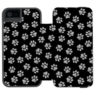 Coque-portefeuille iPhone 5 Incipio Watson™ Pattes de Doodle, Pattes de Chien, Pattes Blanches
