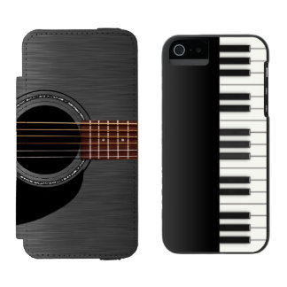 Coque-portefeuille iPhone 5 Incipio Watson™ Piano noir de guitare combiné