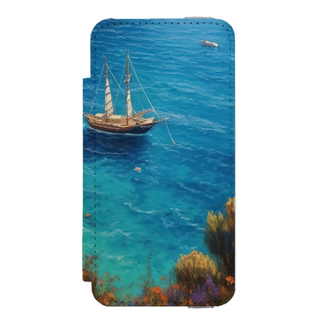 Coque Portefeuille Incipio Pour iPhone Plage en Grèce (Folio Devant)