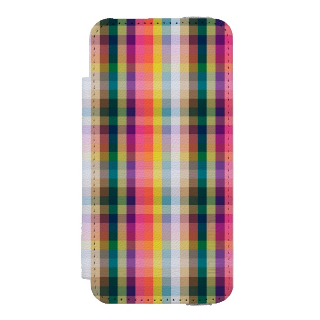 Coque Portefeuille Incipio Pour iPhone Plaid écossais abstrait (Folio Devant)