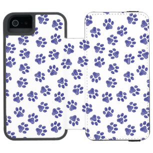 Coque-portefeuille iPhone 5 Incipio Watson™ Poches de Doodle, Paws de Chien, Paws Bleus de Mar