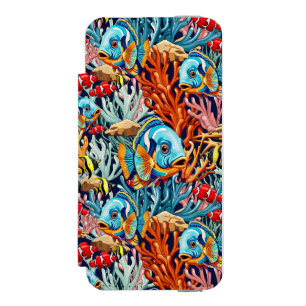 Coque-portefeuille iPhone 5 Incipio Watson™ Poissons Tropicaux Vives Couleurs d'Été