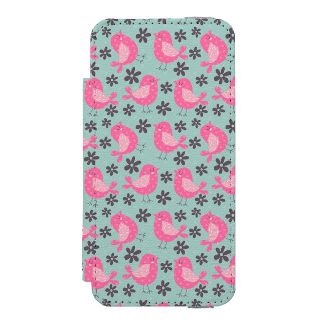 Coque Portefeuille Incipio Pour iPhone Polka Dot Birds and Flowers (Folio Devant)