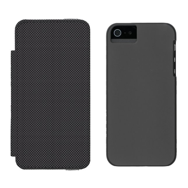 Coque Portefeuille Incipio Pour iPhone Polymère noir et gris de fibre de carbone (Côté par côté)