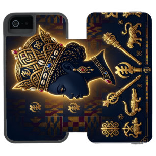 Coque-portefeuille iPhone 5 Incipio Watson™ Portrait de majestueuse reine africaine