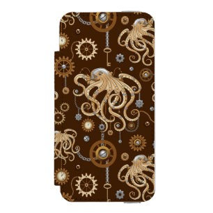 Coque-portefeuille iPhone 5 Incipio Watson™ Poulpe Steampunk Rétro Fantastique Mécanique