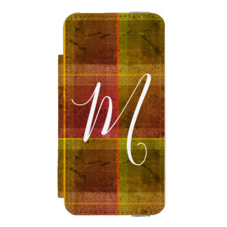Coque-portefeuille iPhone 5 Incipio Watson™ Préparation chic initiale automne orange tartan ca