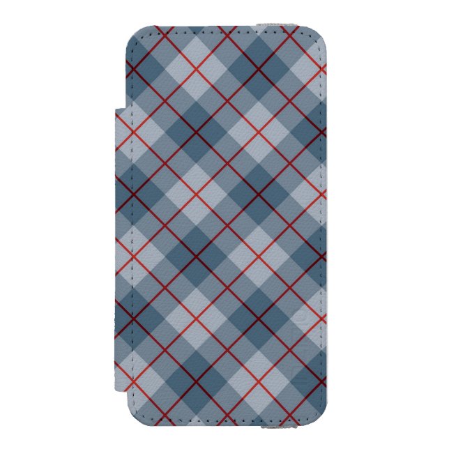 Coque Portefeuille Incipio Pour iPhone Rayure Bleu-Rouge de plaid polarisé (Folio Devant)