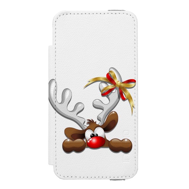 Coque Portefeuille Incipio Pour iPhone Reindeer Puzzled drôle Caractère de Noël (Folio Devant)