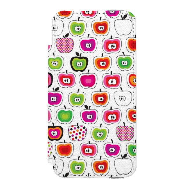 Coque Portefeuille Incipio Pour iPhone Rétro motif mignon de pomme (Folio Devant)