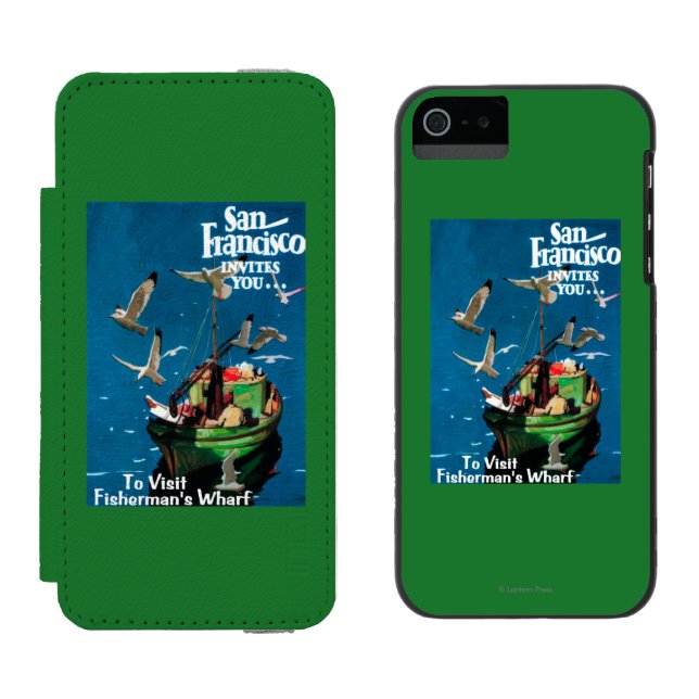 Coque Portefeuille Incipio Pour iPhone San Francisco, le quai de CaliforniaFisherman (Côté par côté)