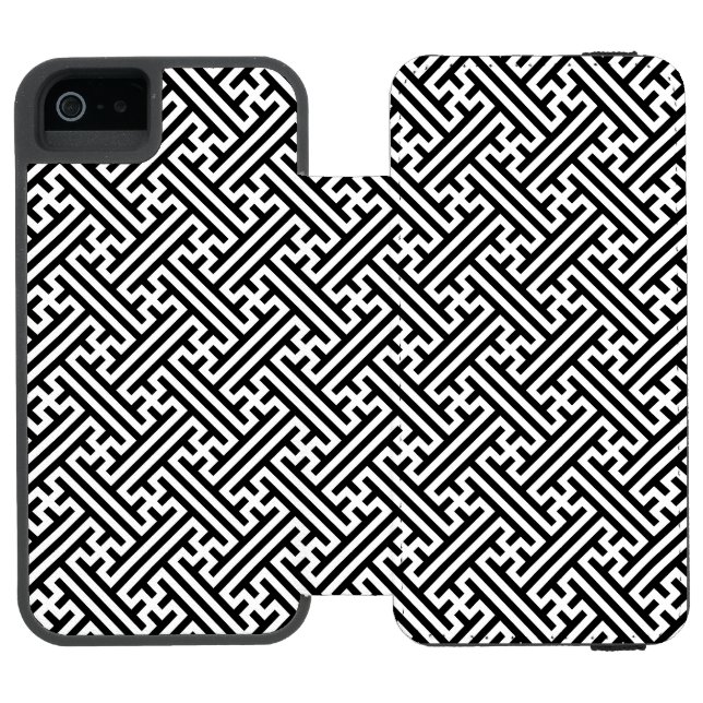 Coque Portefeuille Incipio Pour iPhone Sayagata motif, japonais, noir et blanc (Folio Ouvert)
