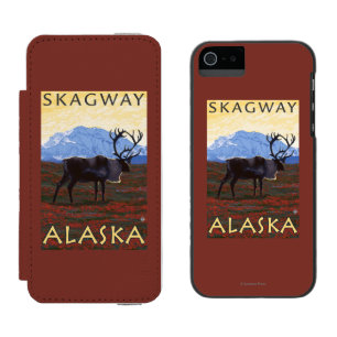 Coque-portefeuille iPhone 5 Incipio Watson™ Scène de caribou - Skagway, Alaska