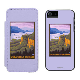 Coque-portefeuille iPhone 5 Incipio Watson™ Scène de gorge du fleuve Columbia avec le point de