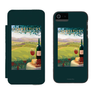 Coque-portefeuille iPhone 5 Incipio Watson™ Scène de pays de ConnecticutWine