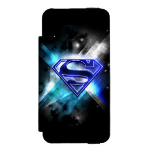 Coque-portefeuille iPhone 5 Incipio Watson™ Superman a stylisé le logo en cristal blanc bleu
